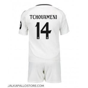 Real Madrid Aurelien Tchouameni #14 Kotipaita Lapsille 2024-25 Lyhythihainen (+ shortsit)